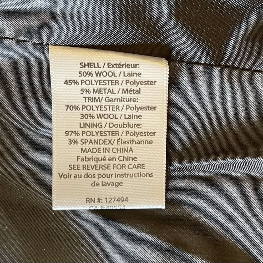 HEARTLOOM wool blend black silver cropped jacket NWT, size M - Picture 8 of 8